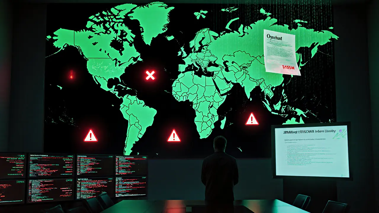 Fractured globe showing compliant regions in green and chaotic regions in red error codes.