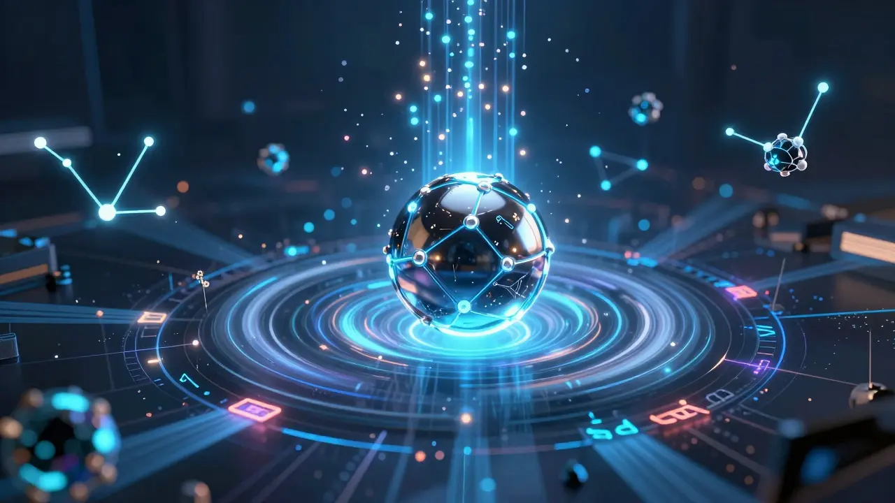 Validator node being randomly reassigned across shards via a swirling VRF vortex.