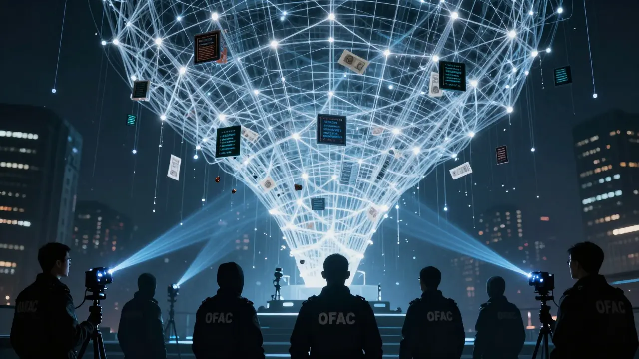 Digital enforcement grid capturing illicit crypto data packets
