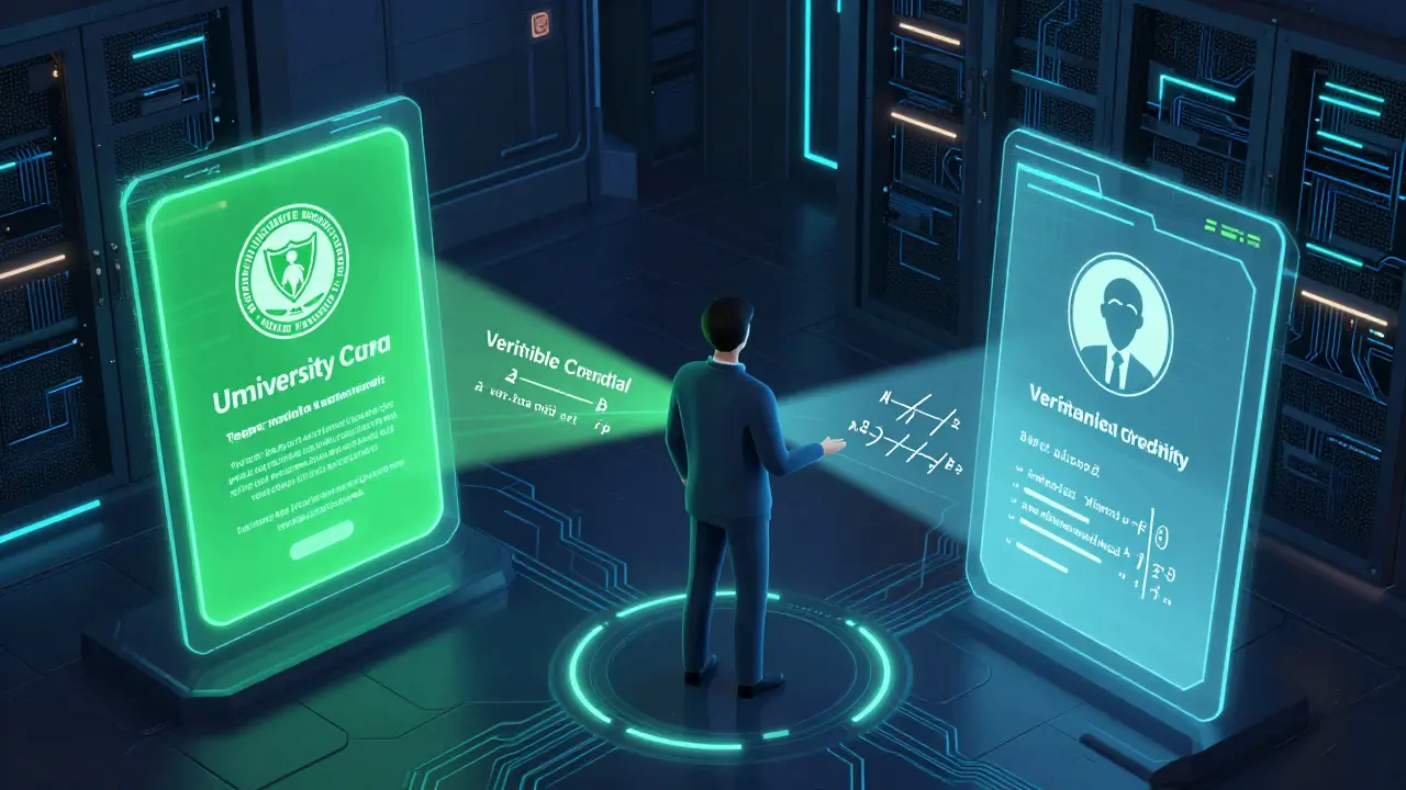 Cyberpunk visualization of zero-knowledge proof identity verification