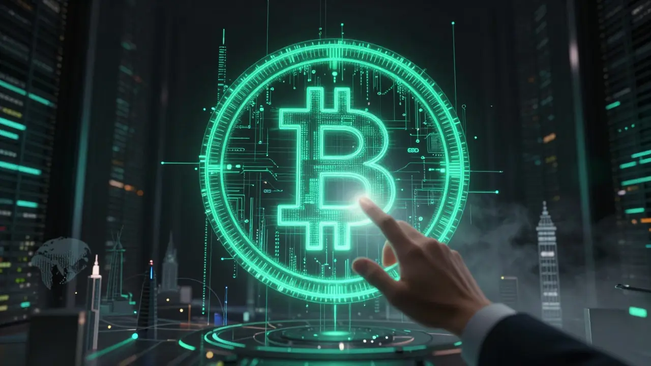 Digital ledger visualization representing CBDC control and data