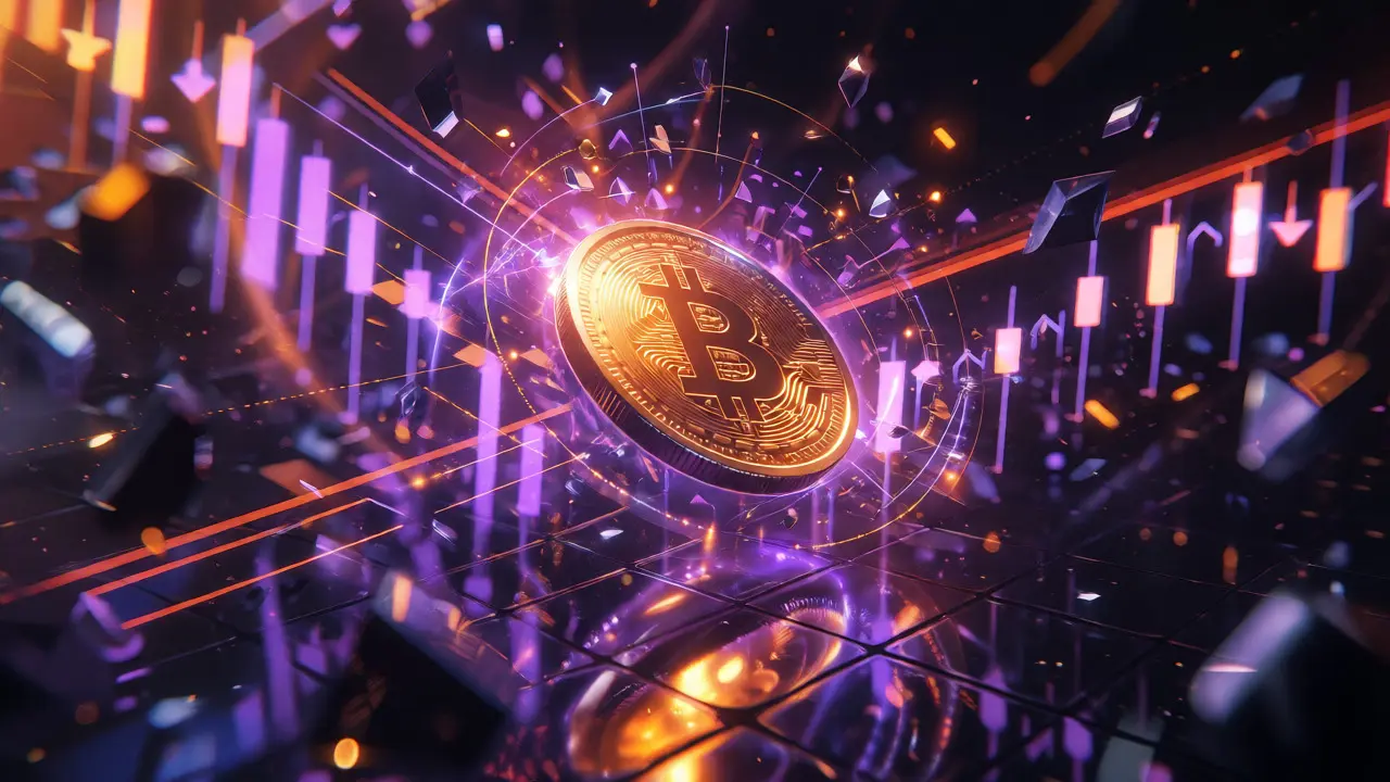 Abstract visualization of high-leverage crypto trading